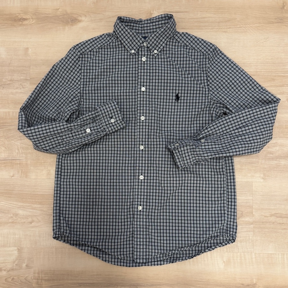Ralph Lauren – Plaid Button-Down – Boys L (14-16) – 100% Cotton